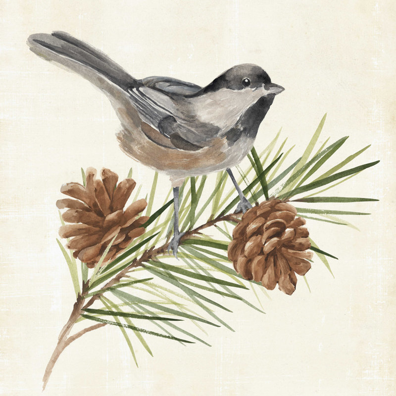 " Pine Branch I " by Annie Warren Painting Print, 12" H x 12" W