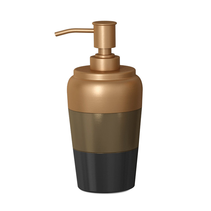 Distributeur de savon liquide et de lotion liquide pour comptoirs de salle de bain et de cuisine, métal avec finition cuivre 3 tons