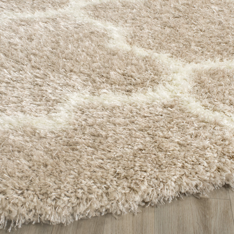 Bertl Sgm-Montreal Shag Performance Geometric Rug, Round 6'7"
