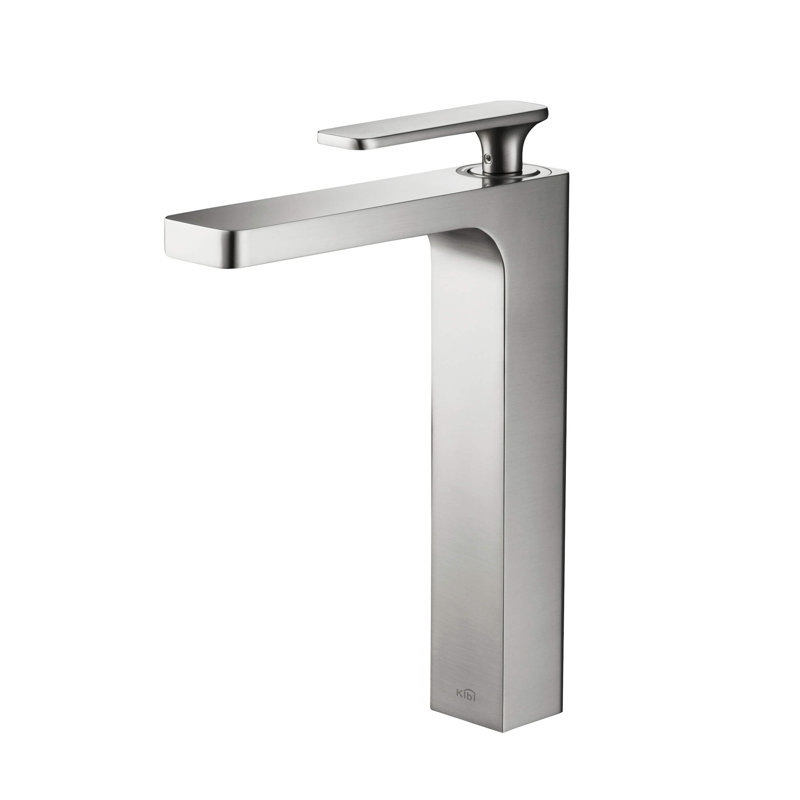 Robinet de salle de bain Infinity, Nickel brossé, Avec drain escamotable