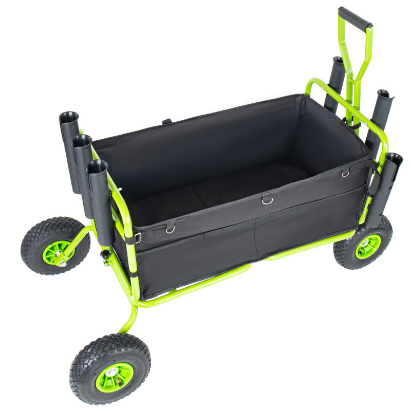 Chariot de jardin en acier vert L 50,50 po x l 25,50 po x H 38,00 po, capacité de 550 lb