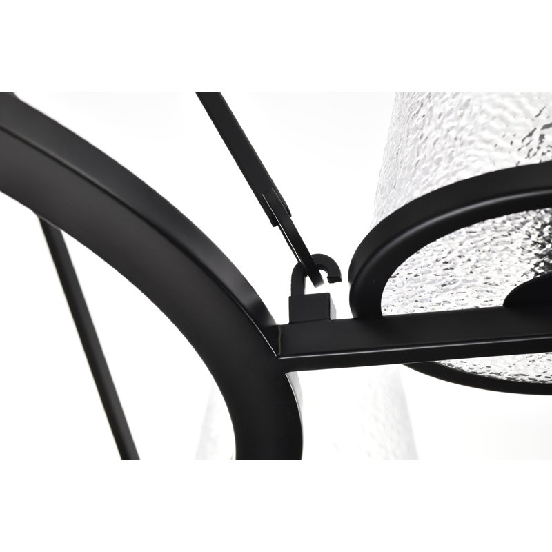 Valentine - Chandelier - Finish - Hammered Glass, Black, 25.5" H x 40" W x 40" D, 7 Lights