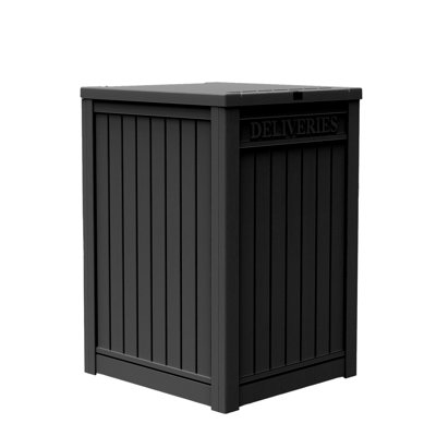 Boîte de rangement 60 gallons avec couvercle verrouillable pour rangement extérieur