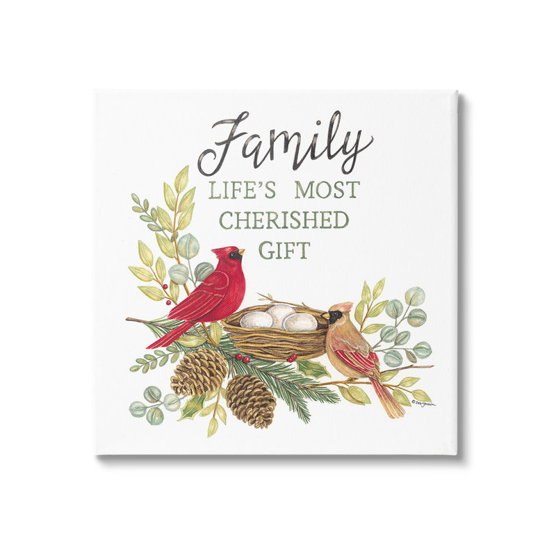 «Family Is Cherished Gift» par Deb Strain, H 30 po x l 30 po x P 1,5 po