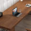 Bureau rectangulaire en bois massif noyer clair-1495834067