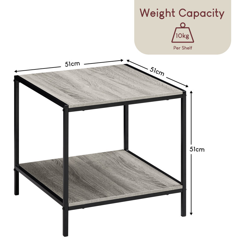End Table, Stylish Versatile Living Room Home Furniture, Grey