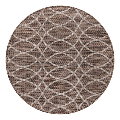 Tapis intérieur / extérieur géométrique brun