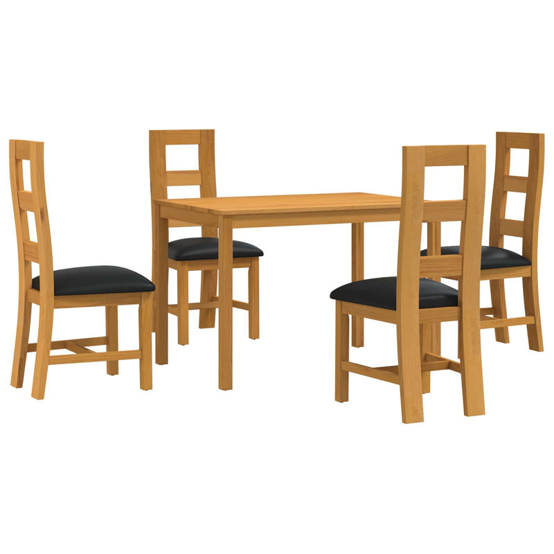 Solid Oak Dining Set, Black, Black, Black, Black