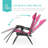  Set Of 2 Zero Gravity Lounge Chair Recliners For Patio, Pool W/ Cup Holder Tray - Hot Pink/Black-971443089-971443073