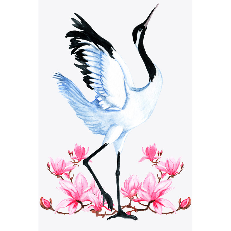 Asian Birds - Wrapped Canvas Print, 76cm H x 51cm W x 3.8cm D