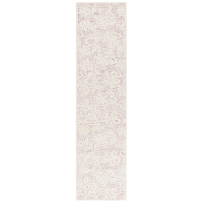 Msr Metro Floral Handmade Tufted Wool Area Rug in Pink/Ivory