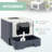 White Covered Cat Litter Box, Front Entry & Top Exit with Scoop for Large Cats