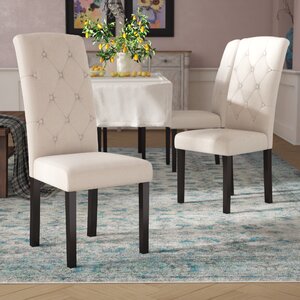 Oshiro Tufted Upholstered Side chair Set of 2 Cream