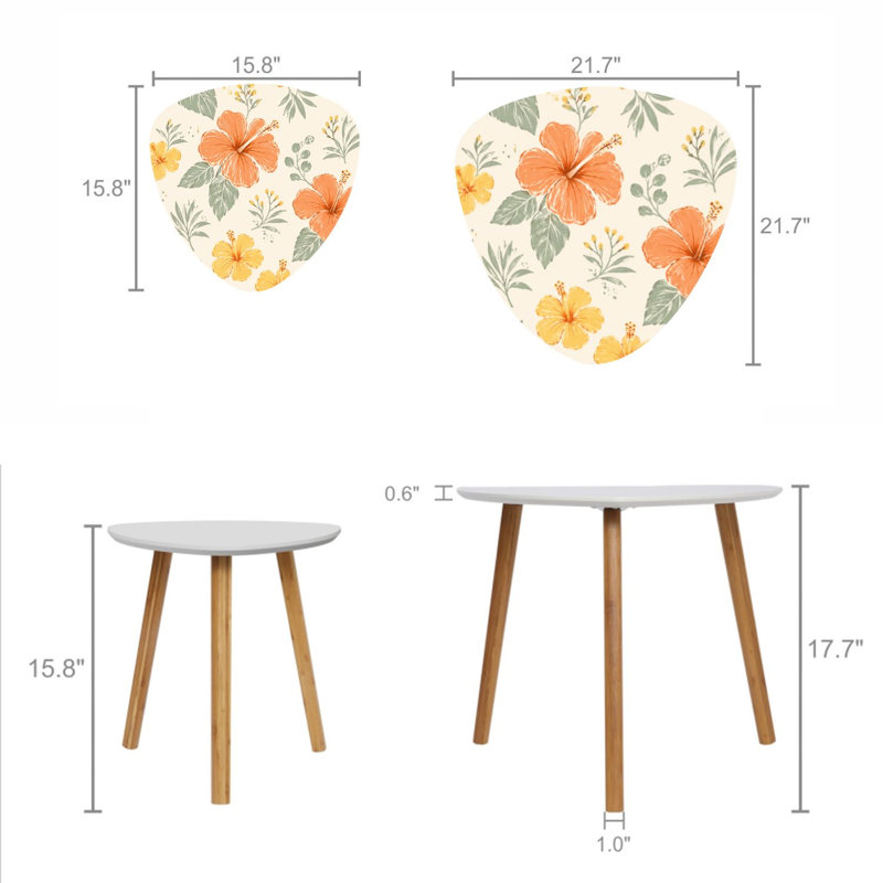 Ensemble de 2 tables basses gigognes Triangle