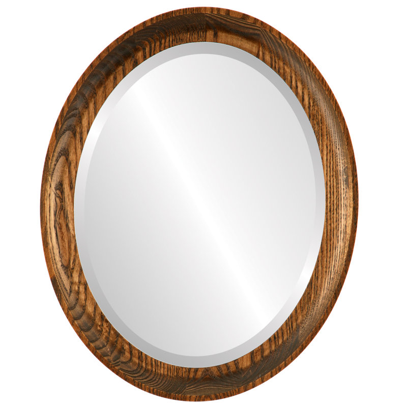Miroir décoratif biseauté traditionnel Wimborne, 12 po x 16 po, Chêne miel