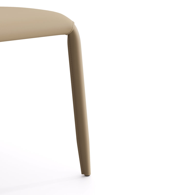 Chaise d'appoint rembourrée en cuir avec siège rembourré et siège en cuir Saddle, 6, Kaki