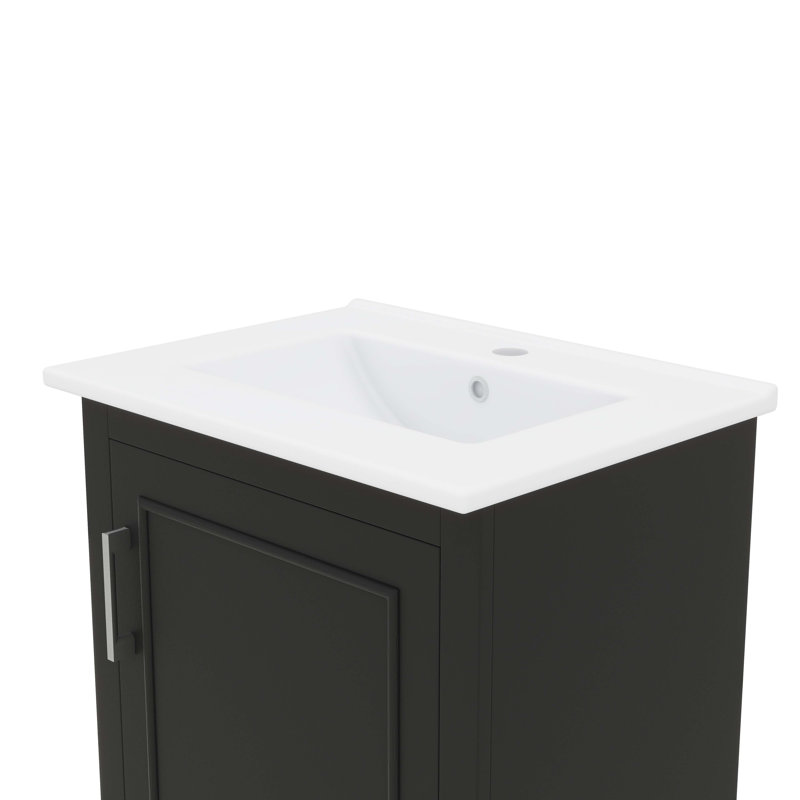 Ensemble de meuble-lavabo et évier en céramique 20 po Timeless Graceful, Noir
