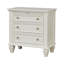 Table de chevet blanc crème avec plateau coulissant et 3 tiroirs spacieux et commode