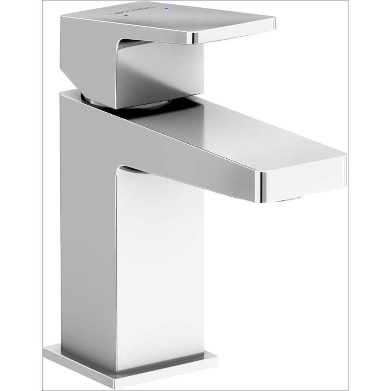 DuraSquare Single Hole 1 Handle 5-3/4 Tall Bathroom Sink Faucet (w/ drain assembly), Chrome