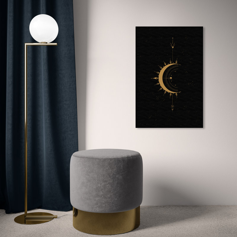 Astrology Eyes II Moons - impression d'art graphique sur toile, Toile tendue, H 24 po x l 16 po x P 1,5 po