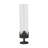 5x3.5x15.5" Clear Glass Hurricane Candle Holder with Sculpted Black Iron Base