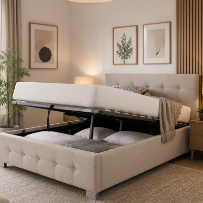 Caddo Fabric Upholstered Ottoman Bed Frame