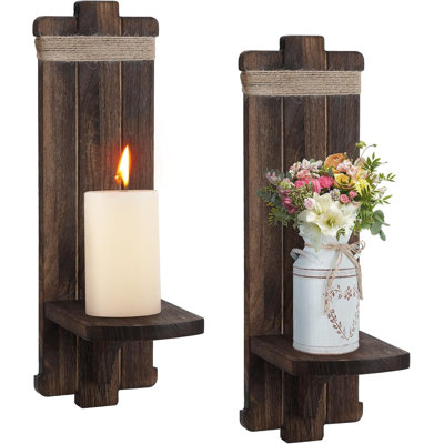 2 Piece Wood Wall Wall Sconce Set