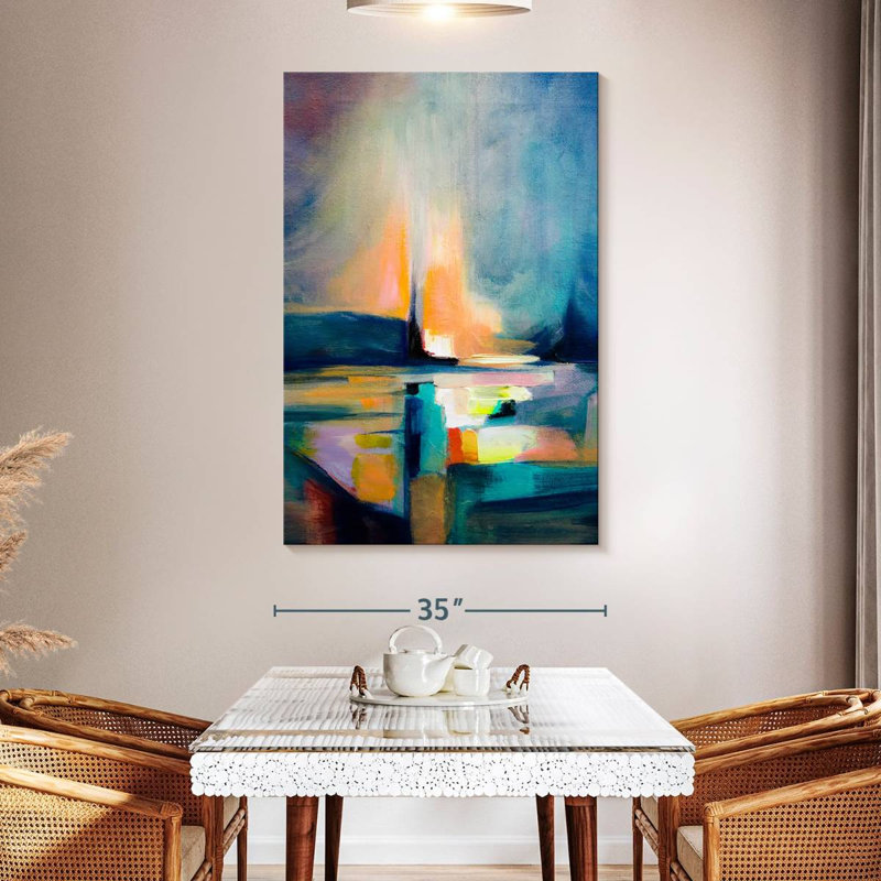 Avery Sea At Sunset Abstract, 51" H x 34" W