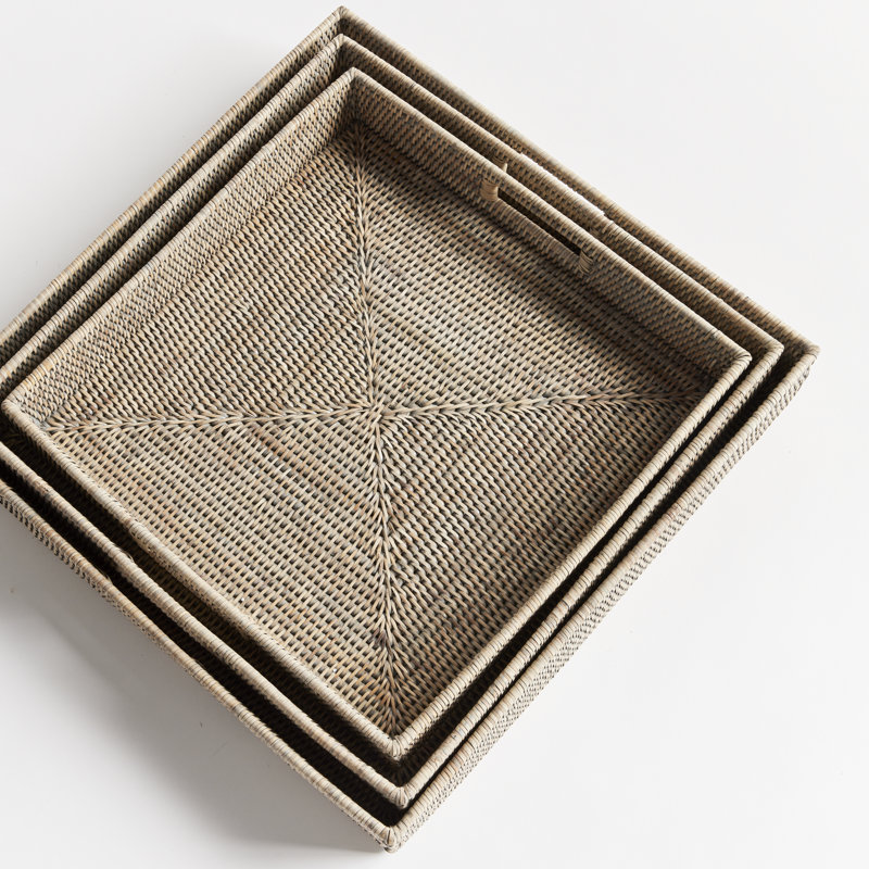 Elda Rattan Tray - Set of 3