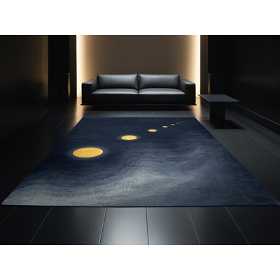 Tapis gris dégradé lavable à la machine Peirsen Firefly