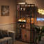 Armoire à vin avec rangement, plancher autoportant pour porte-bouteilles, rangement pour bar à café-40589169