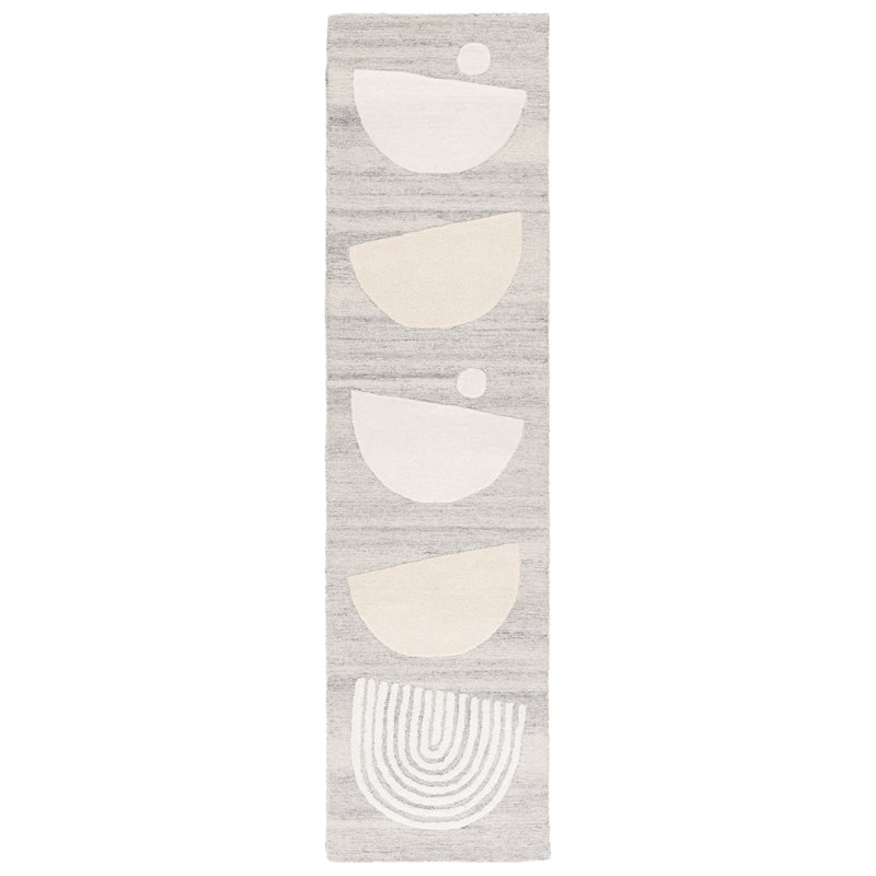 Lecresha Ebony Hand Tufted Wool Pile Rug, Runner 2'3" x 9'