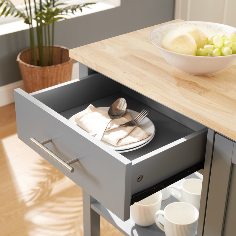 Penka Kitchen Cart, Gray