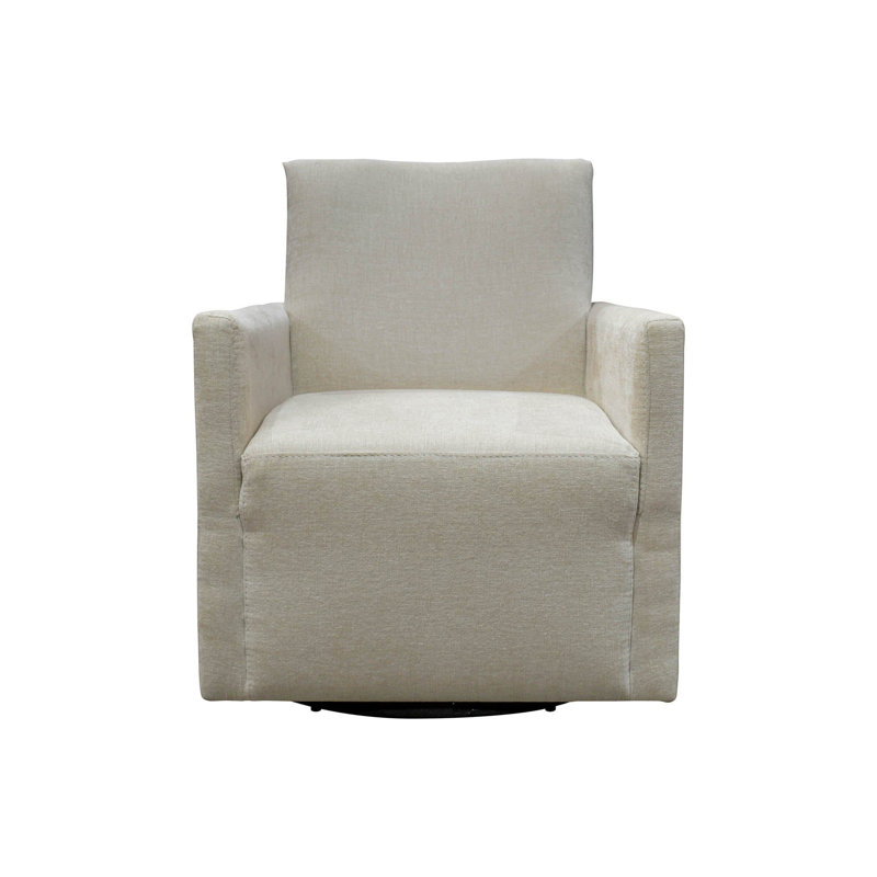 Kenya Upholstered Swivel Club Chair, White