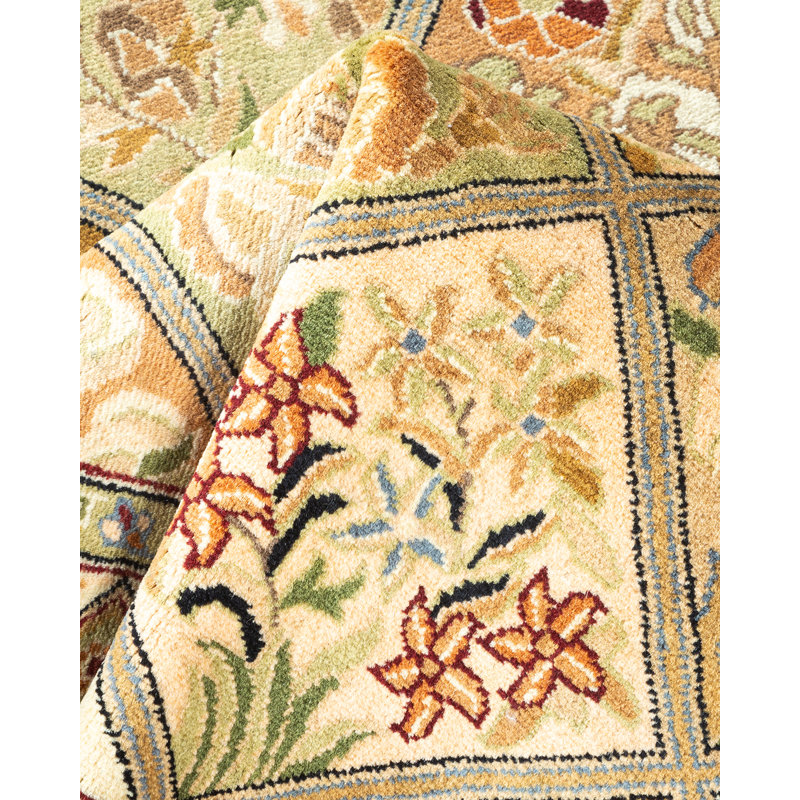 Tapis oriental brun noué à la main One-of-a-Kind