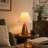 13.2" Mid-Century Dimmable Table Lamp with Cone Base and Fabric Shade