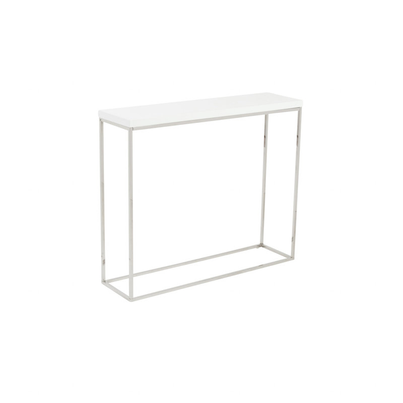 Camp Narrow Console Table, Silver, White