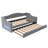 Upholstered Twin Xl Size Daybed With Led Belt And Trundle-1662082293