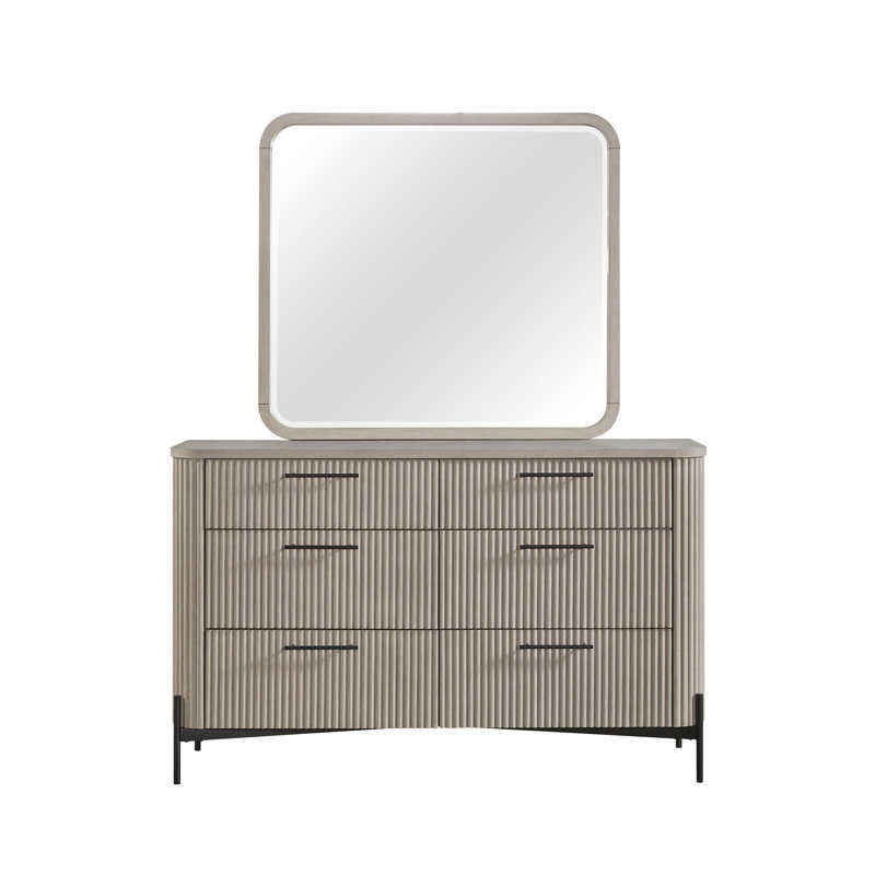 Commode 6 tiroirs, Taupe