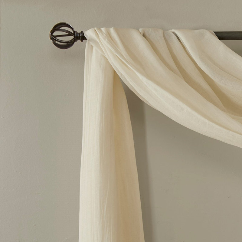 Solid Crushed Scarf Sheer, Cream