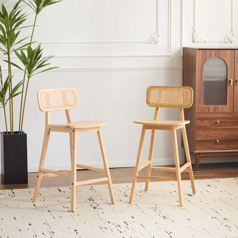 Tabouret de bar d'intérieur en bois, Naturel, 2