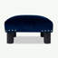 Repose-pieds carré 16 po, velours bleu marine