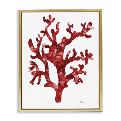  Red Coral Sprig Canvas Wall Art by Patti Mann