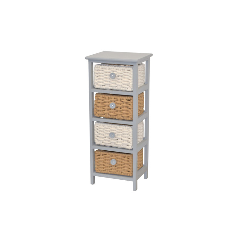 Mcpherson Solid Wood 4 - Drawer Rectangle Accent Chest, Grey