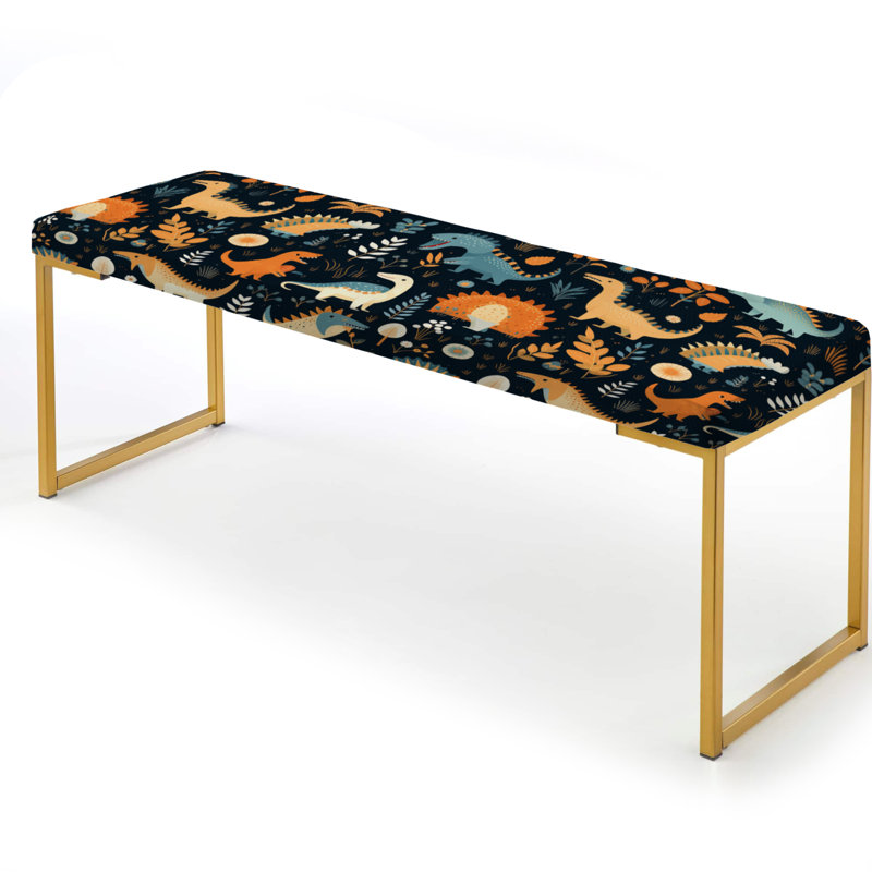 Dinosaurs Roar - Banc rembourré doré à imprimé animal, Animal Print 2