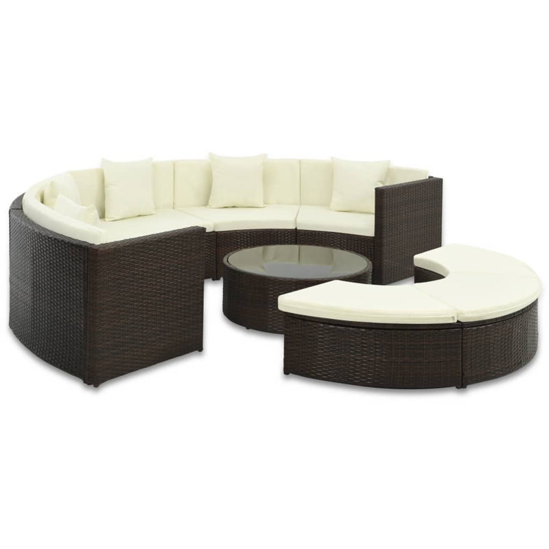 Thetford 7 Piece Sectional with Cushions, Brown