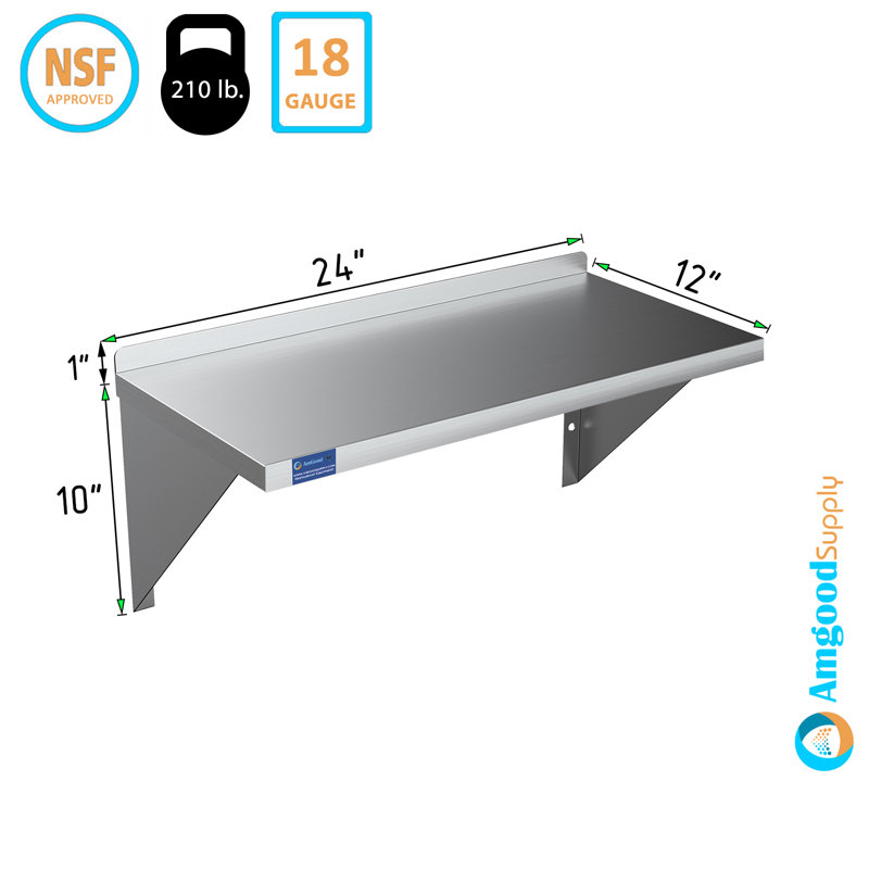 Tablette murale Amgood, H 11 po x l 24 po x P 12 po