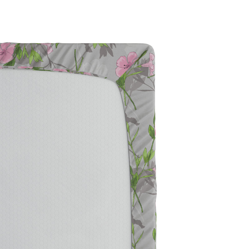 Microfiber Floral Fitted Sheet, Queen Fitted Sheet