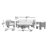 Ari 5-Person 4-Piece Powder Coated Aluminum Patio Seating Group with Sunbrella Cushions