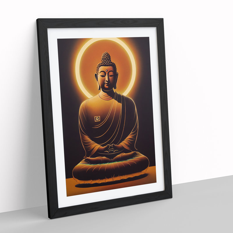 Honest Buddha - Single Picture Frame Print, Black, 64cm H x 46cm W x 2cm D